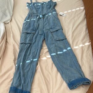 Free People Blue Denim Jumpsuit